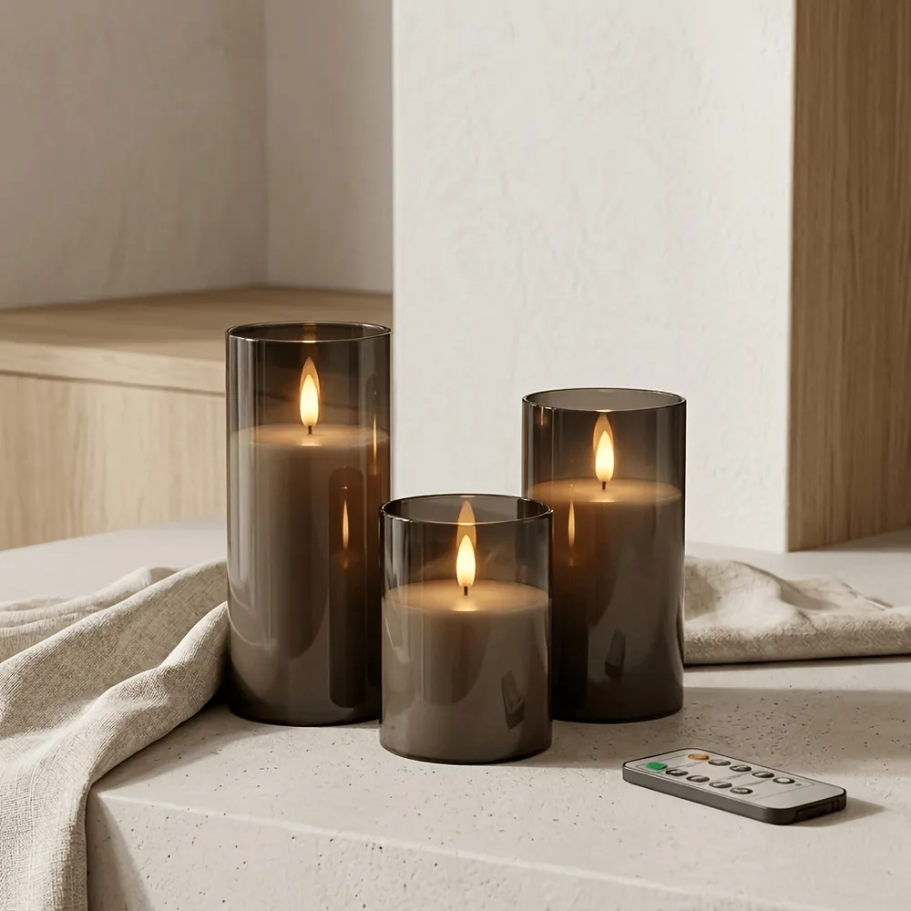 Flameless LED Candles, Set of 3