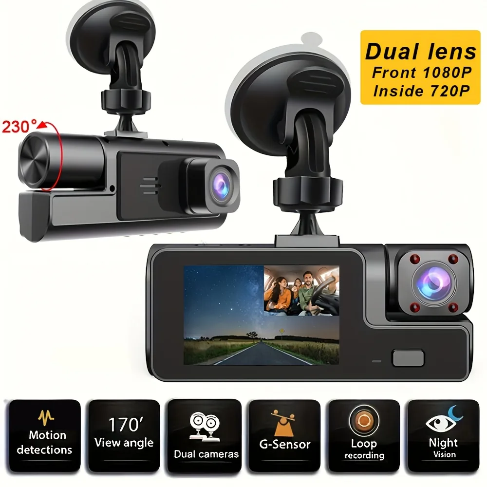 Dual Dash Cam, Front and Cabin